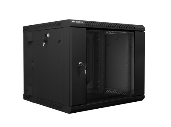 ARMÁRIO RACK DE 19" DE SECÇÃO DUPLA PARA MONTAGEM NA PAREDE 9U/600X600 (EMBALAGEM PLANA) LANBERG PRETO