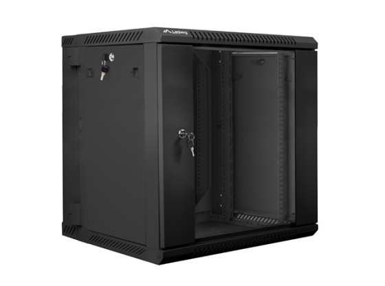 ARMÁRIO RACK DE 19" DE SECÇÃO DUPLA PARA MONTAGEM NA PAREDE 12U/600X600 (EMBALAGEM PLANA) LANBERG PRETO