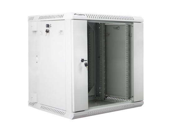 ARMÁRIO RACK DE 19" DE SECÇÃO DUPLA PARA MONTAGEM NA PAREDE 12U/600X600 (EMBALAGEM PLANA) LANBERG CINZENTO