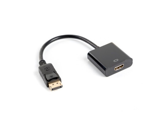 CABO ADAPTADOR DISPLAYPORT(M) 1.2->HDMI(F) 10CM PRETO LANBERG