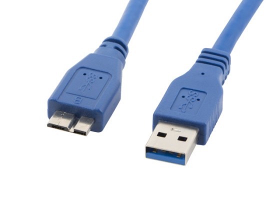 CABO USB MICRO(M)-&gt;USB-A(M) 3.0 0.5M AZUL LANBERG