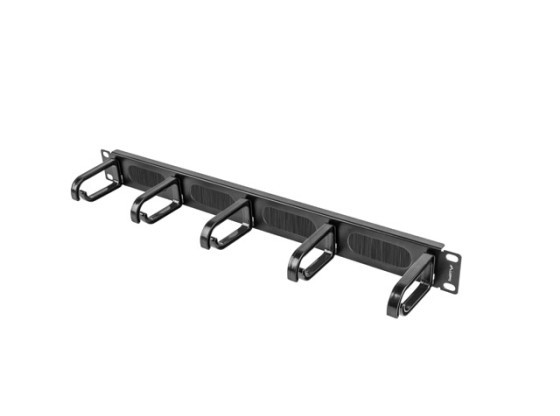 PAINEL DE ESCOVA DE GESTÃO DE CABOS DE 19" 5 ANÉIS TIPO B 1U PRETO LANBERG