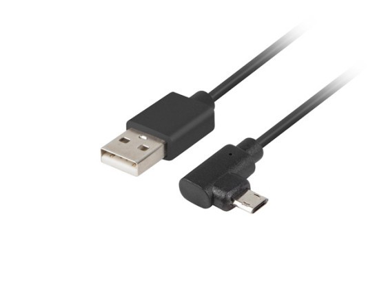 CABO USB MICRO(M)-&gt;USB-A(M) 2.0 1.8M ANGULADO ESQUERDA/DIREITA MICRO EASY-USB PRETO LANBERG