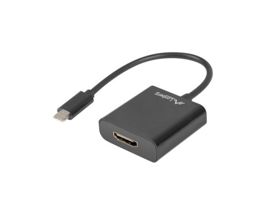 CABO ADAPTADOR USB-C(M) 3.1-&gt;HDMI(F) 15CM (MODO DISPLAYPORT ALT) PRETO LANBERG