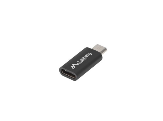 ADAPTADOR USB-C(F) 2.0-&gt;USB MICRO(M) PRETO LANBERG