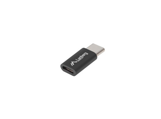 ADAPTADOR USB-C(M) 2.0-&gt;USB MICRO(F) PRETO LANBERG