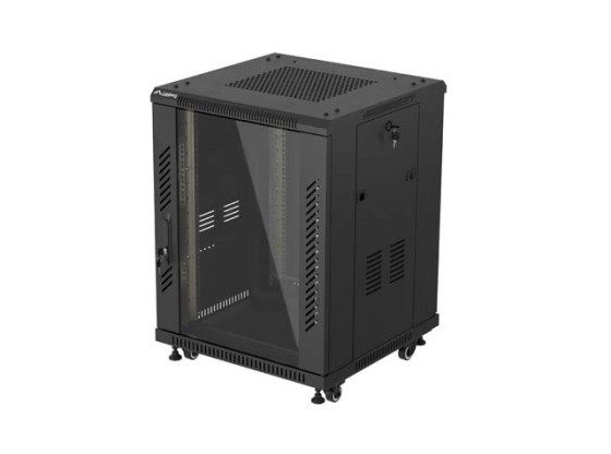 RACK DE INSTALAÇÃO 19" 15U 600X600 PORTA DE VIDRO PRETA LANBERG (EMBALAGEM PLANA)