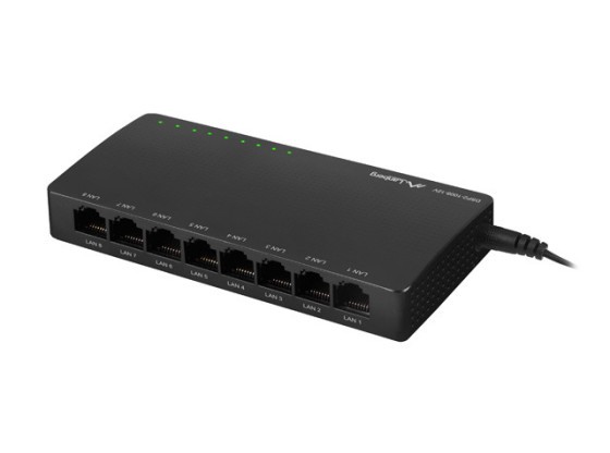 SWITCH LANBERG DSP2-1008-12V 8X 1GB/S GIGABIT ETHERNET NÃO GERIDO DESKTOP 12V