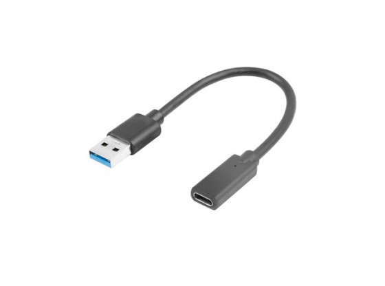 CABO ADAPTADOR USB-C(F) 3.1-&gt;USB-A(M) 15CM PRETO LANBERG