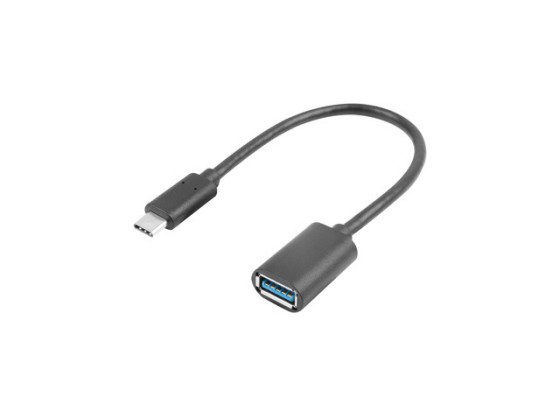 CABO ADAPTADOR USB-C(M) 3.1-&gt;USB-A(F) 15CM PRETO OTG LANBERG