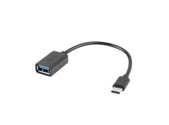 CABO ADAPTADOR USB-C(M) 2.0-&gt;USB-A(F) 15CM OTG PRETO LANBERG