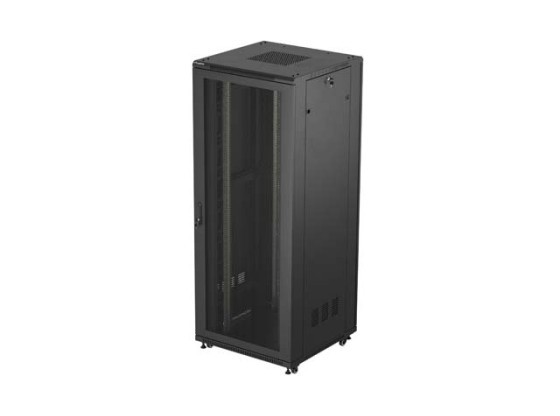 ARMÁRIO RACK DE 19" DE INSTALAÇÃO LIVRE 42U/800X800 (EMBALAGEM PLANA) COM PORTA DE REDE LANBERG PRETO