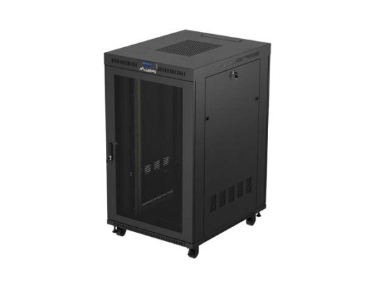 RACK DE INSTALAÇÃO 19" 27U 800X1000 PRETO LCD PORTA PERFURADA LANBERG (EMBALAGEM PLANA) V2