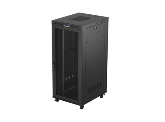 ARMÁRIO RACK DE 19" DE INSTALAÇÃO LIVRE 37U/800X1000 (EMBALAGEM PLANA) PRETO COM PORTA DE VIDRO LCD LANBERG V2