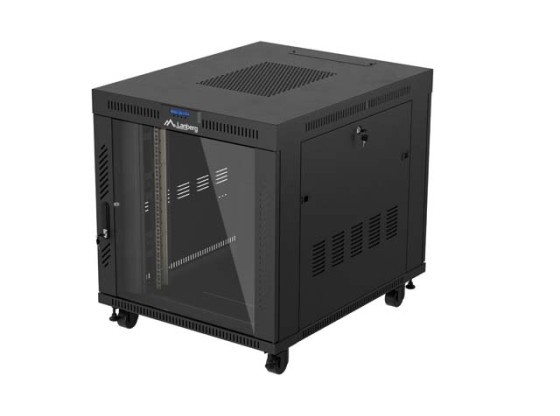 ARMÁRIO RACK DE 19" DE INSTALAÇÃO LIVRE 15U/800X1000 (EMBALAGEM PLANA) COM PORTA DE VIDRO LCD PRETO LANBERG V2