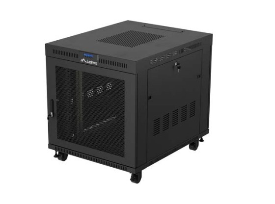 ARMÁRIO RACK 19" DE INSTALAÇÃO LIVRE 15U/800X1000 (EMBALAGEM PLANA) PRETO COM PORTA DE VIDRO LCD LANBERG V2