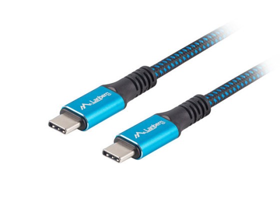 CABO USB-C M/M 4.0 0 0,5M 100W 8K 30HZ PRETO-AZUL LANBERG