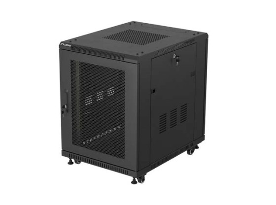 ARMÁRIO RACK DE 19" DE INSTALAÇÃO LIVRE 15U/600X800 (EMBALAGEM PLANA) COM PORTA DE REDE LANBERG PRETO