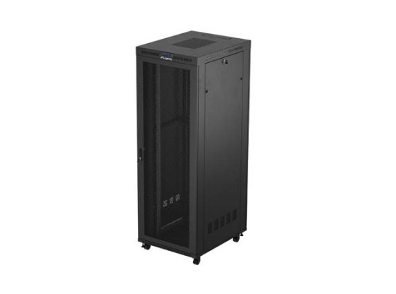 ARMÁRIO RACK DE 19" DE INSTALAÇÃO LIVRE 47U/800X1000 (EMBALAGEM PLANA) COM PORTA DE REDE LCD PRETO LANBERG V2
