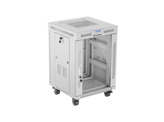 RACK DE INSTALAÇÃO 19" 15U 600X600 PORTA DE VIDRO CINZENTO LCD LANBERG (EMBALAGEM PLANA) V2