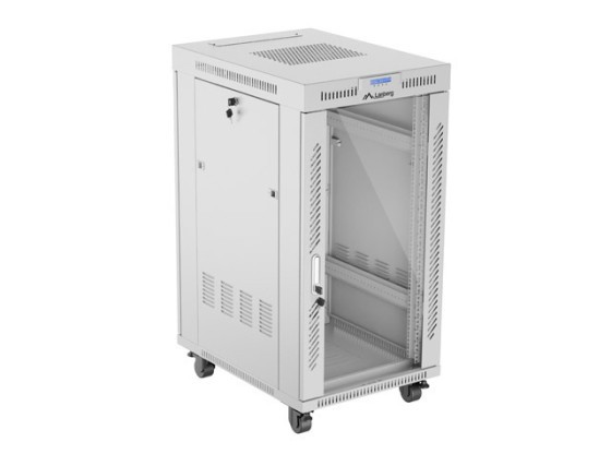 RACK DE INSTALAÇÃO 19" 22U 600X800 PORTA DE VIDRO CINZENTA LCD LANBERG (EMBALAGEM PLANA) V2