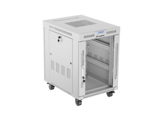 RACK DE INSTALAÇÃO 19" 15U 600X800 PORTA DE VIDRO CINZENTA LCD LANBERG (EMBALAGEM PLANA) V2
