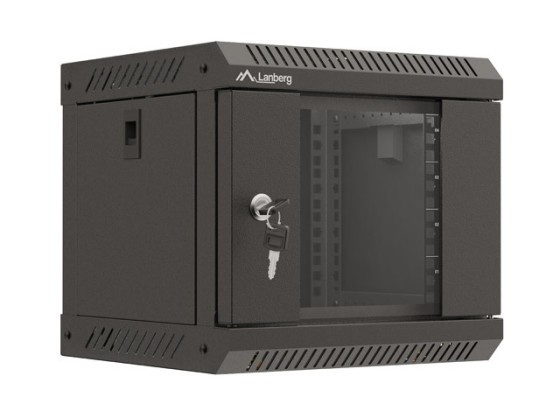 RACK DE INSTALAÇÃO 10" 4U 300X300 PORTA DE VIDRO PRETO LANBERG (EMBALAGEM PLANA)