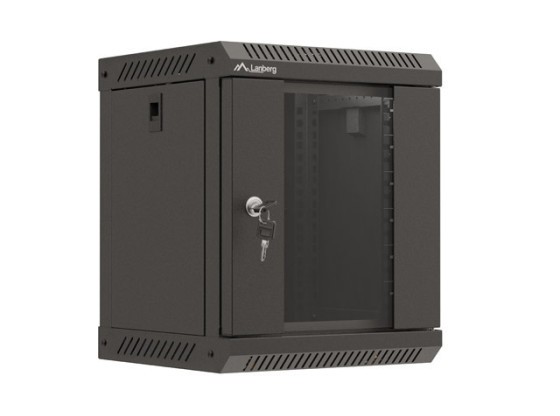 RACK DE INSTALAÇÃO 10" 6U 300X300 PORTA DE VIDRO PRETO LANBERG (EMBALAGEM PLANA)