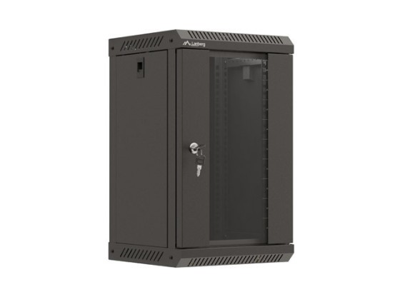 RACK DE INSTALAÇÃO 10" 9U 300X300 PORTA DE VIDRO PRETA LANBERG (EMBALAGEM PLANA)