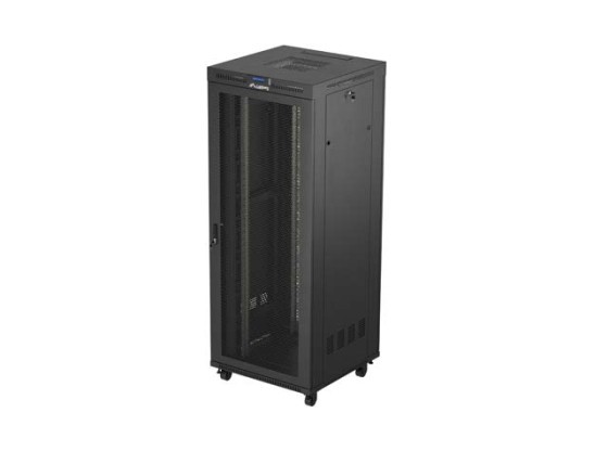 ARMÁRIO DE INSTALAÇÃO PARA MONTAGEM EM BASTIDOR 19" 42U 800X800 PRETO LCD PORTA PERFURADA LANBERG (EMBALAGEM PLANA)
