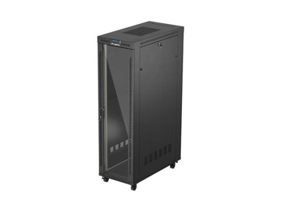 RACK DE INSTALAÇÃO 19" 42U 600X1200 PORTA DE VIDRO PRETO LCD LANBERG (EMBALAGEM PLANA) V2