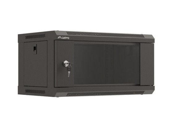 RACK DE INSTALAÇÃO 19" 4U 540X350 PORTA DE VIDRO PRETA LANBERG (EMBALAGEM PLANA)