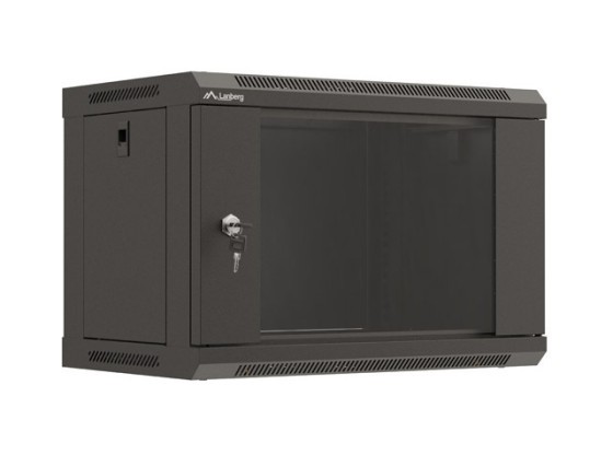 RACK DE INSTALAÇÃO 19" 6U 540X350 PORTA DE VIDRO PRETA LANBERG (EMBALAGEM PLANA)