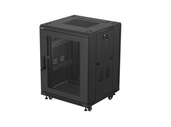 RACK DE INSTALAÇÃO 19" 15U 600X600 PORTA PERFURADA PRETA LANBERG (EMBALAGEM PLANA)