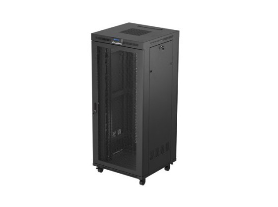 ARMÁRIO DE INSTALAÇÃO PARA MONTAGEM EM BASTIDOR 19" 37U 800X800 PRETO LCD PORTA PERFURADA LANBERG (EMBALAGEM PLANA)