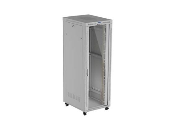 ARMÁRIO DE INSTALAÇÃO PARA MONTAGEM EM BASTIDOR 19" 47U 800X1000 PORTA DE VIDRO CINZENTO LCD LANBERG (EMBALAGEM PLANA) V2