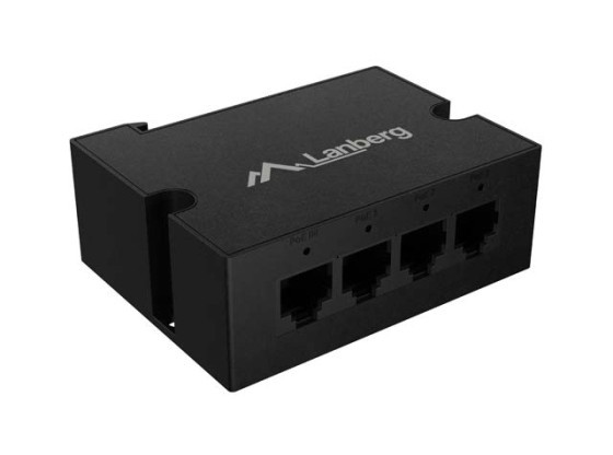 SWITCH LANBERG DIN-FE4-AT-30W 1XIN 3X OUT 100MB POE EXTENSOR FAST ETHERNET DIN RAIL AT 30W