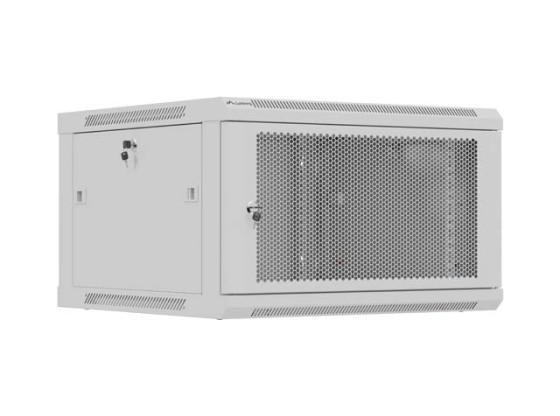 RACK DE INSTALAÇÃO 19" 6U 600X600 PORTA PERFURADA CINZENTA LANBERG (EMBALAGEM PLANA)