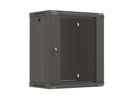 RACK DE INSTALAÇÃO 19" 12U 540X350 PORTA DE VIDRO PRETA LANBERG (EMBALAGEM PLANA)