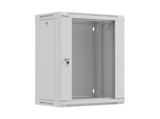 RACK DE INSTALAÇÃO 19" 12U 540X350 PORTA DE VIDRO CINZENTA LANBERG (EMBALAGEM PLANA)