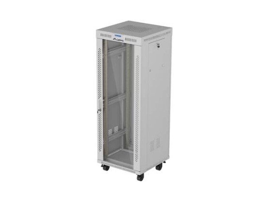 RACK DE INSTALAÇÃO 19" 32U 600X600 PORTA DE VIDRO CINZENTA LCD LANBERG (EMBALAGEM PLANA) V2