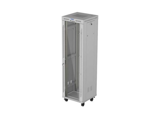 ARMÁRIO DE INSTALAÇÃO RACK 19" 42U 600X600 PORTA DE VIDRO CINZENTO LCD LANBERG (EMBALAGEM PLANA) V2