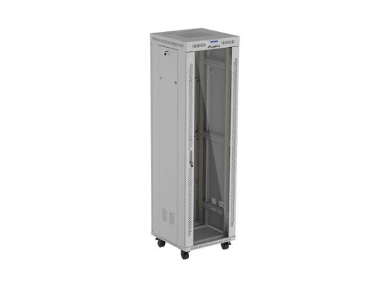 ARMÁRIO DE INSTALAÇÃO RACK 19" 42U 600X600 PORTA DE VIDRO CINZENTO LCD LANBERG (EMBALAGEM PLANA) V2