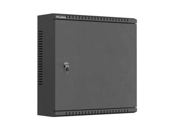 CAIXA DE INSTALAÇÃO TPR DE 10" COM PLACA DE MALHA 400X400X140 PRETA DA LANBERG (MONTADA)