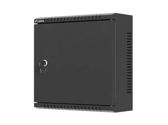 CAIXA DE INSTALAÇÃO TPR DE 10" COM PLACA DE MALHA 340X340X140 PRETA LANBERG (MONTADA)