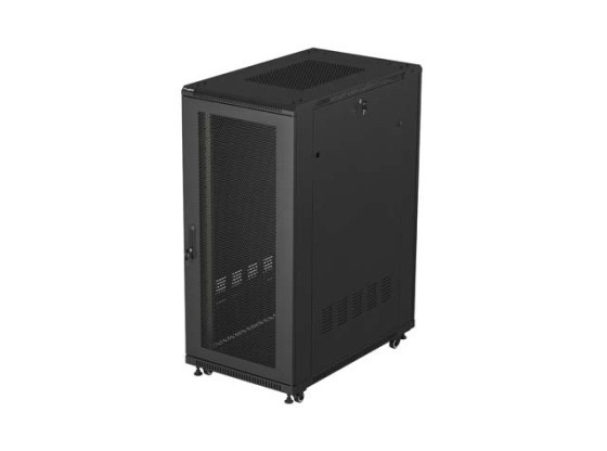 ARMÁRIO DE RACK DE 19", AUTÓNOMO, 27U/600X1000 (EM CAIXA) COM PORTA EM MALHA, PRETO, LANBERG