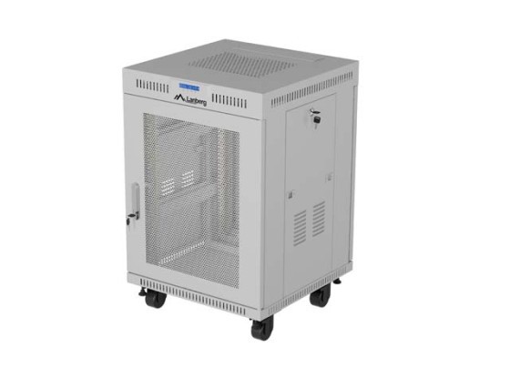 ARMÁRIO DE RACK DE 19", AUTÓNOMO, 15U/600X600 (EM CAIXA) COM PORTA EM MALHA, LCD CINZENTO, LANBERG