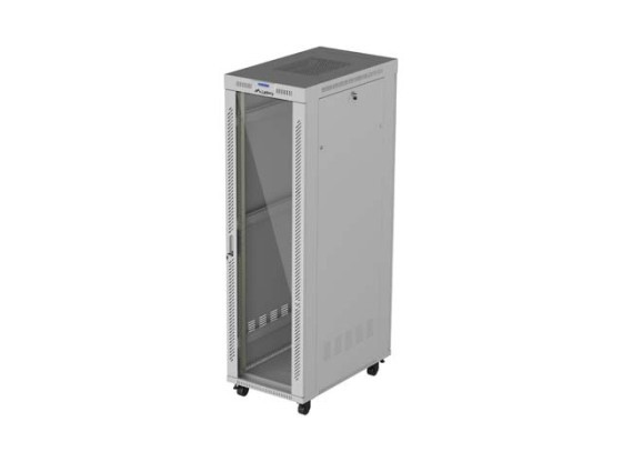 ARMÁRIO DE RACK DE 19", AUTÓNOMO, 42U/600X1000 (EM CAIXA) COM PORTA DE VIDRO, LCD, CINZENTO, LANBERG