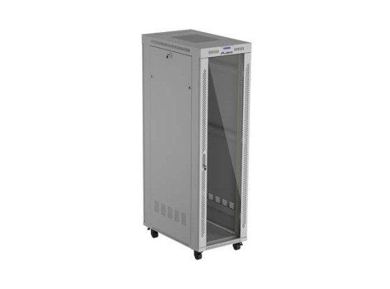 ARMÁRIO DE RACK DE 19", AUTÓNOMO, 42U/600X1000 (EM CAIXA) COM PORTA DE VIDRO, LCD, CINZENTO, LANBERG