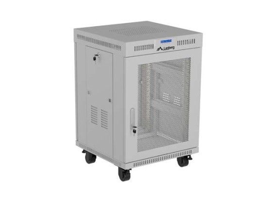ARMOÁRIO DE RACK DE 19", AUTÓNOMO, 15U/600X800 (EM CAIXA) COM PORTA EM MALHA, LCD, CINZENTO, LANBERG